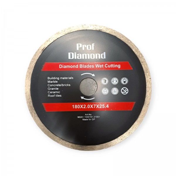 Алмазный диск "Prof Diamond" сплошной 180мм*2,2*7*22.24