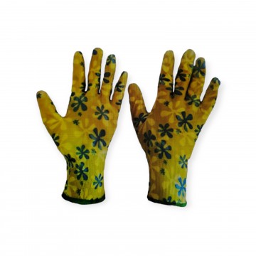 Перчатки садовые нейлоновые с силиконовым покрытием