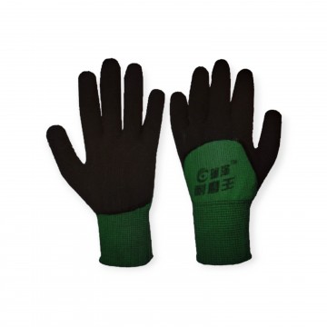 Перчатки нейлоновые зеленые с вспененным покрытием 3/4,8 размер